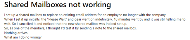 Office 365 Shared Mailbox Limitations